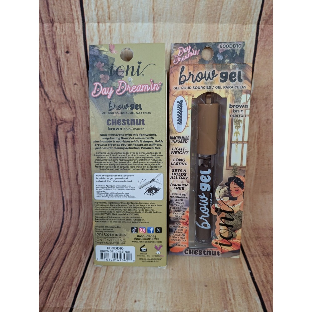 2 PK Ioni Day Dreamin Brow Gel Chestnut Brown Niacinamide Infused - Picture 4 of 4